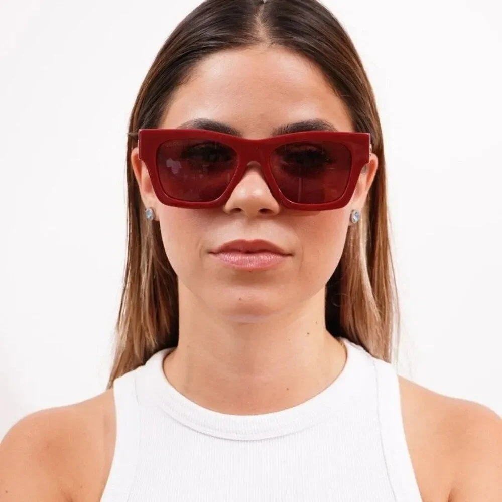 Gucci Women Sunglasses Burgundy Red Square GG1835S 003 NEW AUTHENTIC